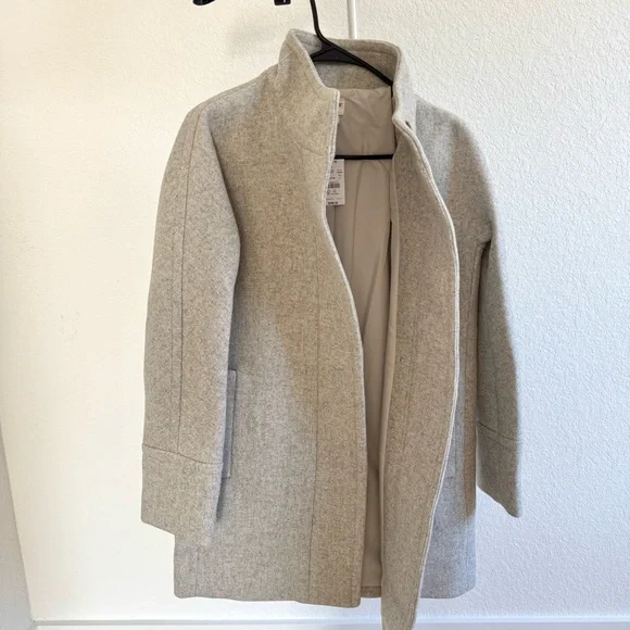 ☀️NEW☀️J. Crew Light Gray City Coat - Picture 6 of 13